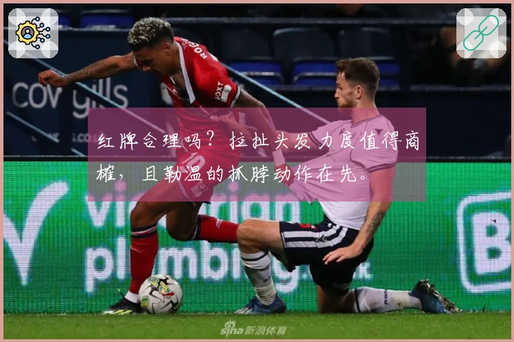 红牌合理吗？拉扯头发力度值得商榷，且勒温的抓脖动作在先。